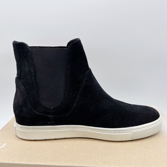 Vince Nira Ankle Chelsea Boots Bootie Sneaker Black Suede Water Repellent US 9.5 - Picture 9 of 13